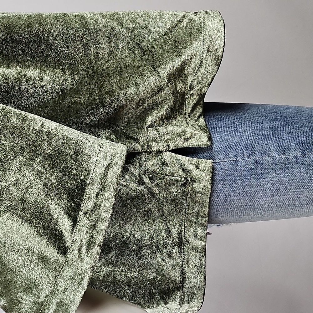 Soft Surroundings Olive Green Velvet Embroidered Tunic - Picture 7 of 16